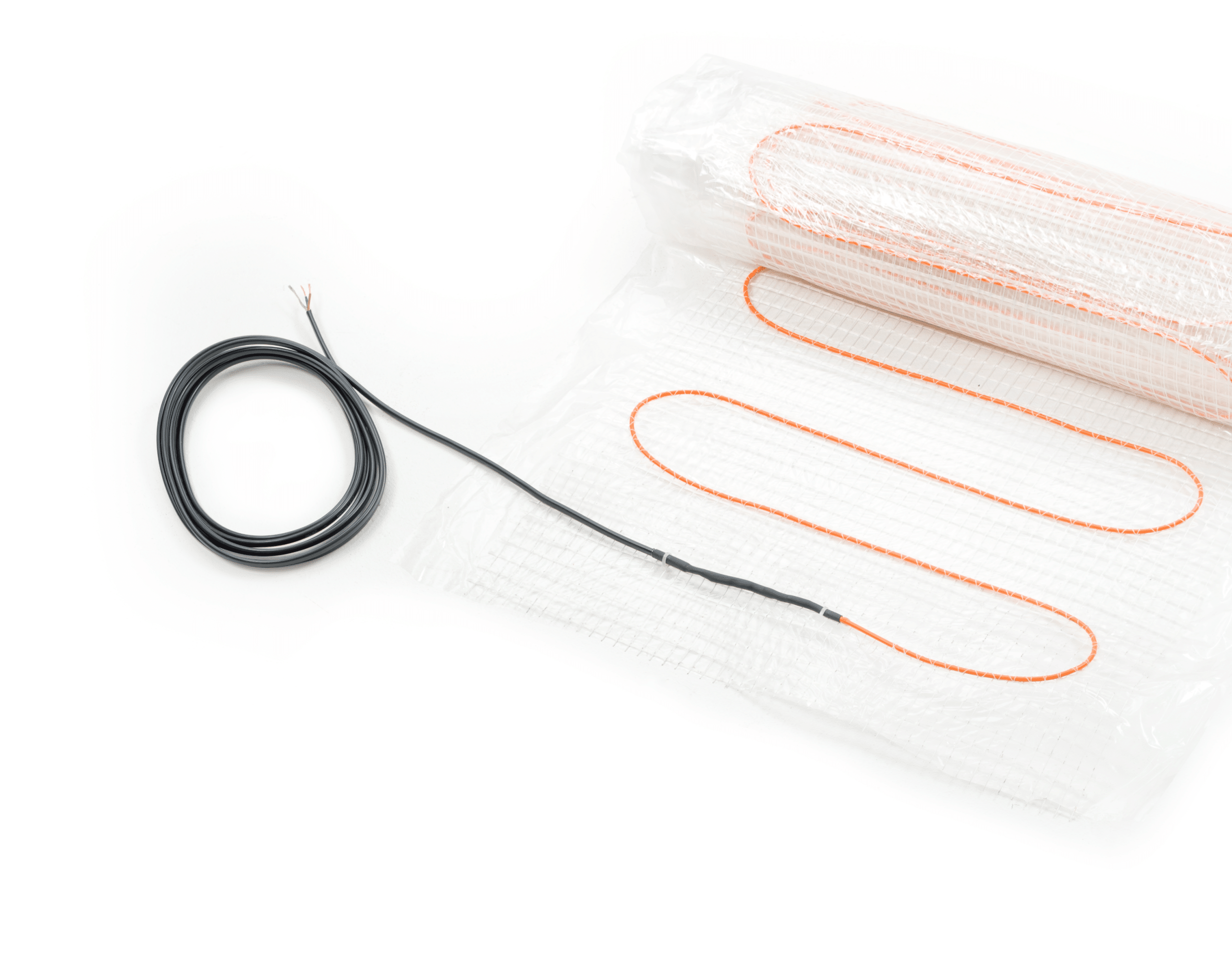 Elektrische vloerverwarming of elektrische wandverwarming, een mat gemaakt uit webbing van glasvezel, waarop de elektrische verwarmingskabel bevestigd wordt.