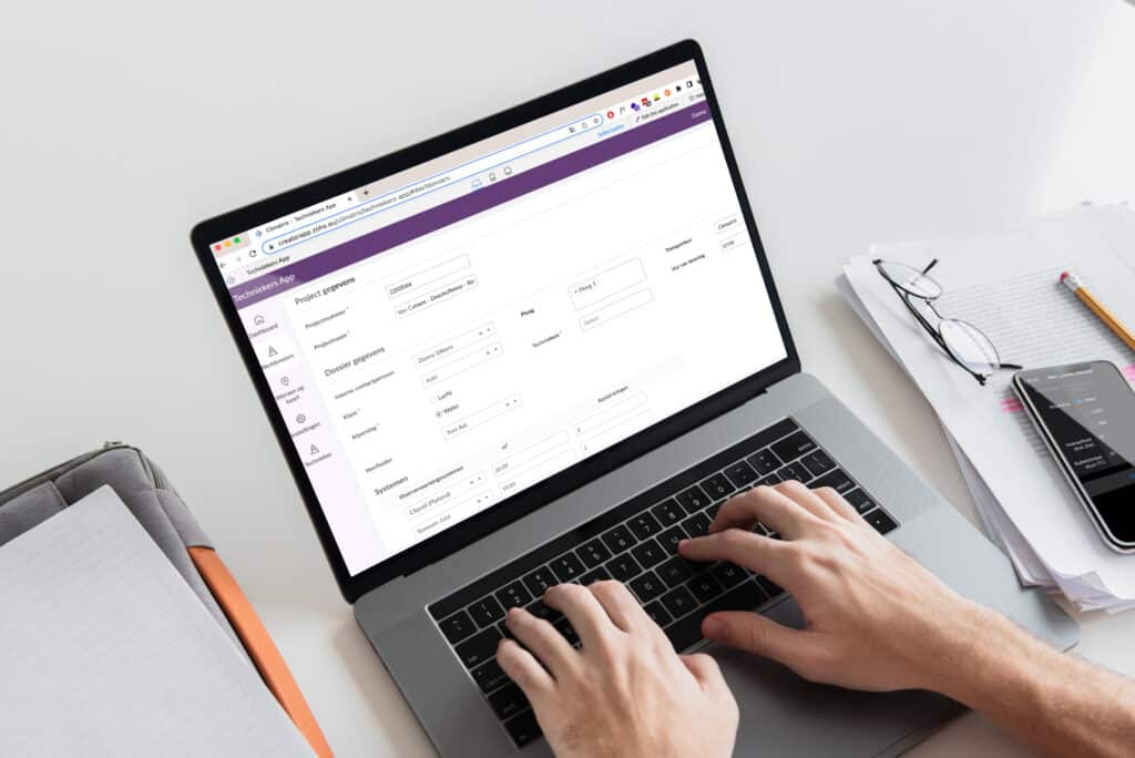 Laptop met daarop de Climatrix-app geopend.